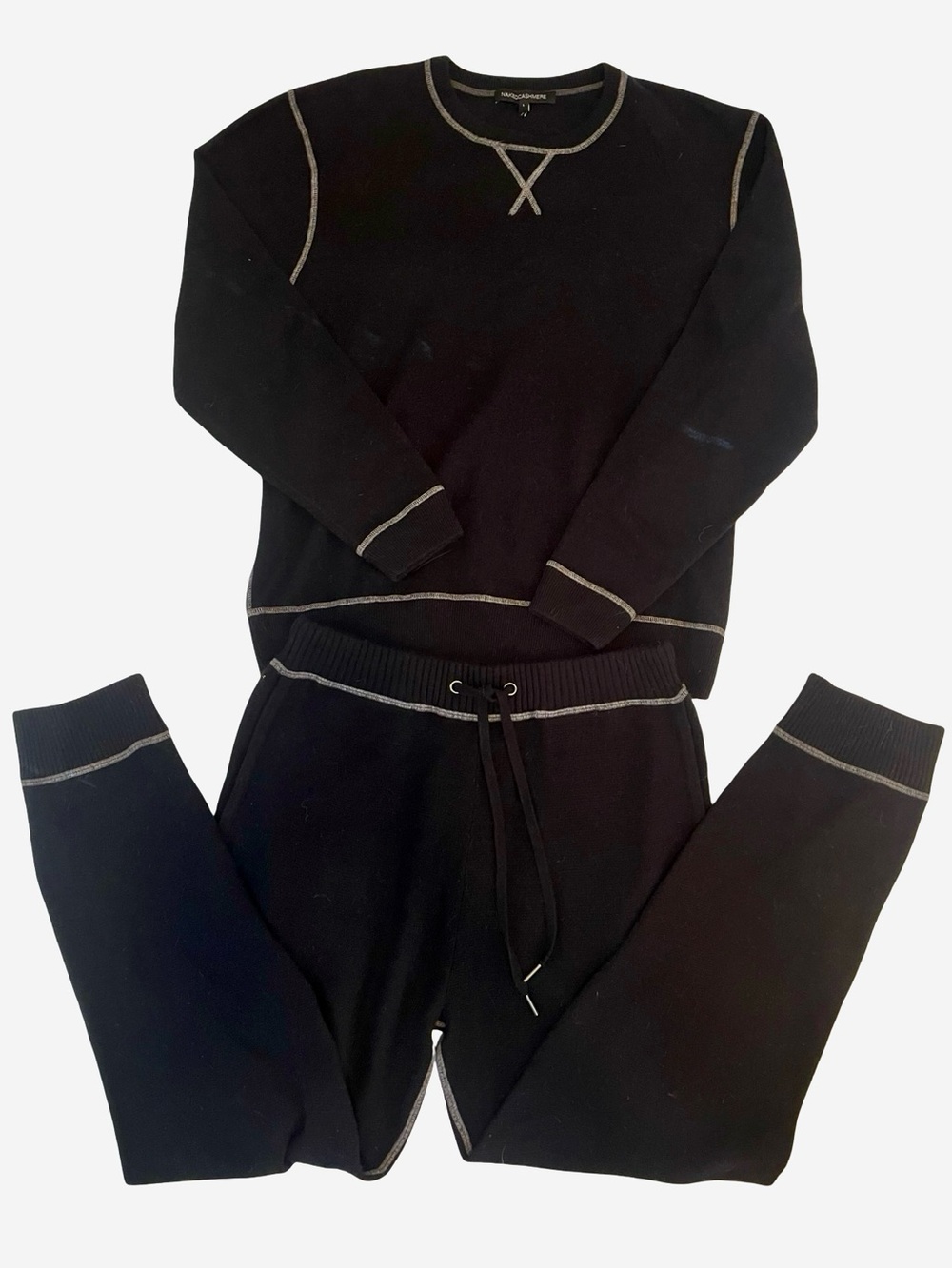 NakedCashmere Black Sweatshirt & Joggers with Contrast Trim